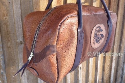 A leather bag.